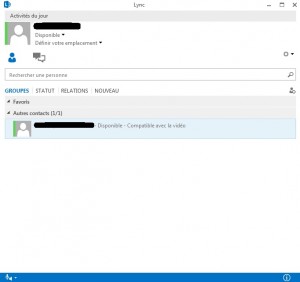 Interface Logiciel de Lync 2010 sur le Pack Office