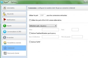 skype changement de port