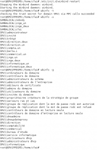 resultat winbind active directory utilisateurs et groupes