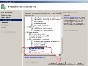 3 ajout rôle FTP et serveur web IIS sur windows serveur