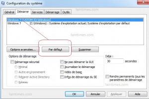 2 - choix du boot par default