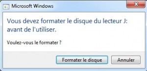 vous devez formater le disque