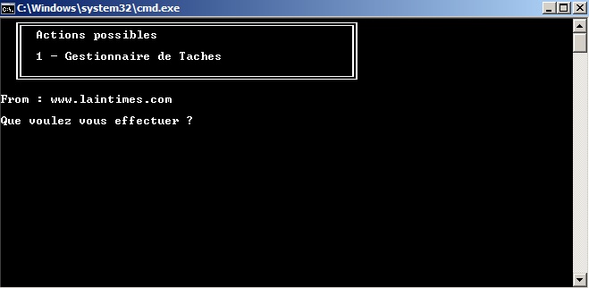 Script Batch – Gestionnaire de Taches